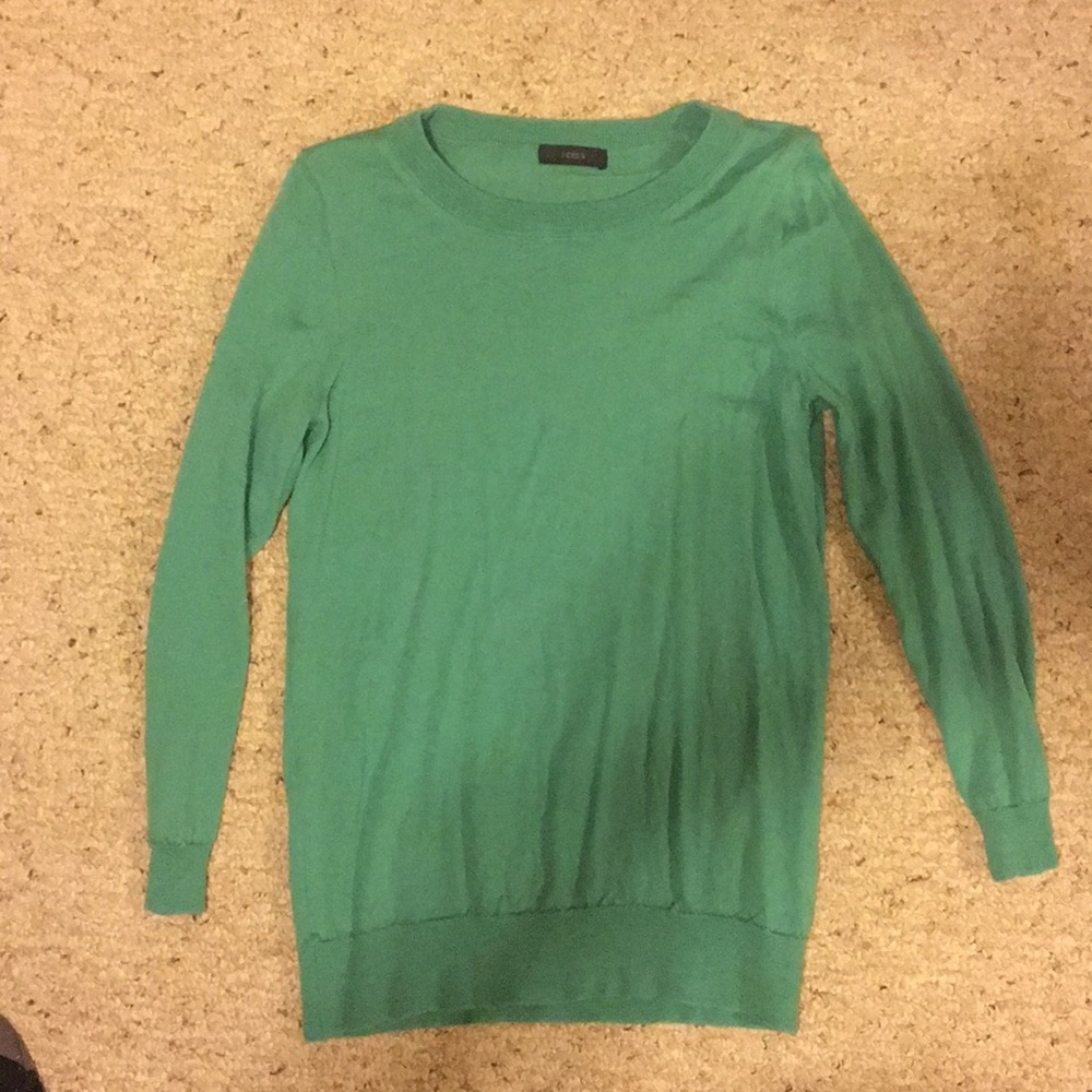 J Crew Crew neck green sweater